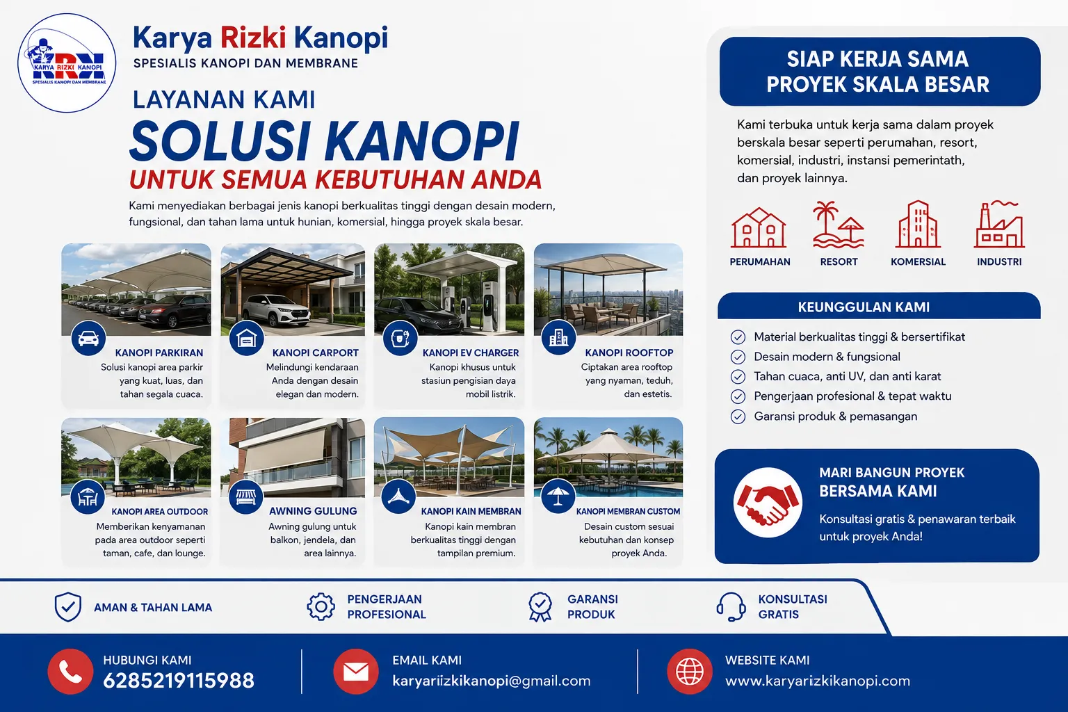 Kontraktor Proyek Kanopi Membran Kawasan Resort dan Wisata
