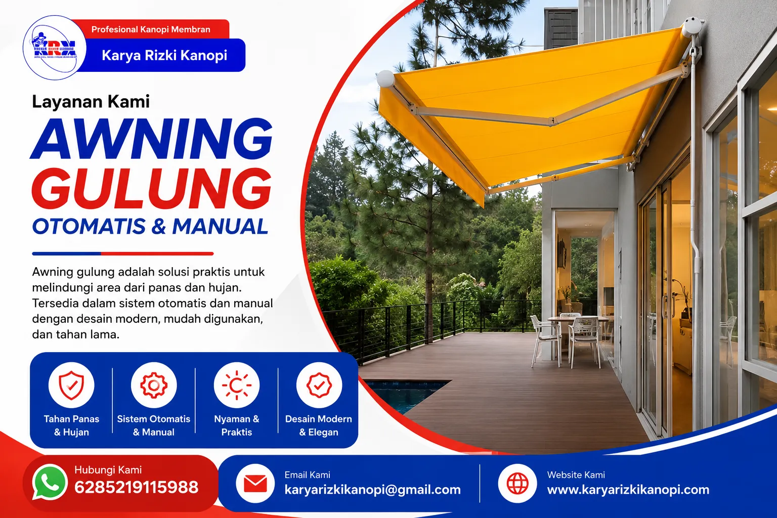 Layanan Awning Gulung Otomatis