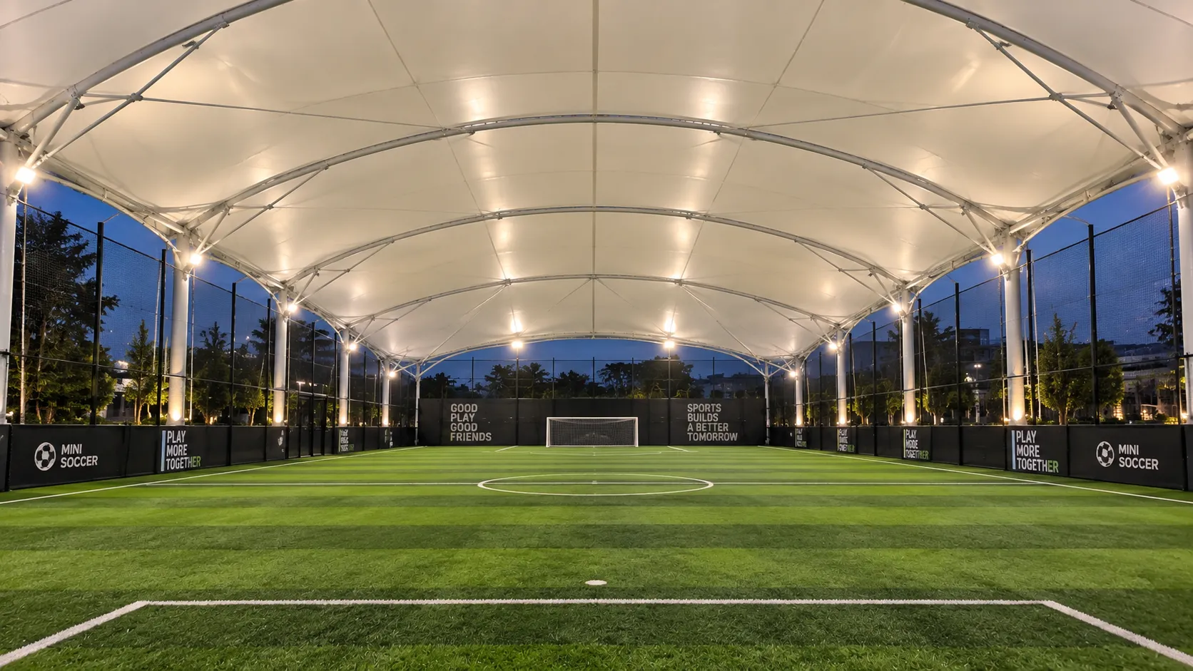 Konstruksi Canopy Membrane Lapang Olahraga Mini Soccer